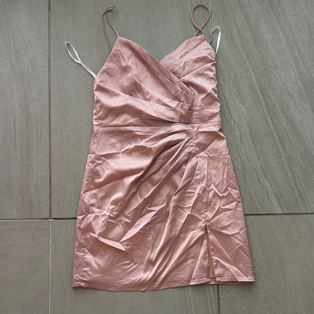 Superdown Blush Satin Mini Dress